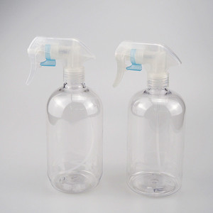 Clear 500ml 16.9 FL.OZ. PET plastic trigger spray floor cleanser bottle