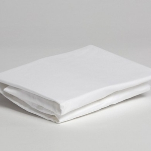 Drap-housse 100 % coton 300 fils/cm² blanc uni pour hôtels 4 étoiles et hôpitaux avec élastique au bas - Product Image 4