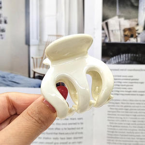 Mini pince à cheveux citrouille de 5 cm, transparente, couleur unie, géométrique, pour la moitié des cheveux, accessoires capillaires - Product Image 5