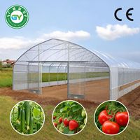 Serre tunnel agricole Guangyuan multi-chapelles en PE à double couche avec structure en acier galvanisé pour la culture de légumes