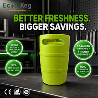 Keg Bir Plastik Ecorekeg 3L Mini Keg 15 Bar Batas Maksimal 12 Bulan Umur Simpan Tanpa CO2 Perlengkapan Pro untuk Pembuatan Bir Kerajinan