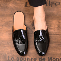 Mules à pampilles pour hommes, confortables, légères, tendance, chaussures de marche décontractées, demi-loafers
