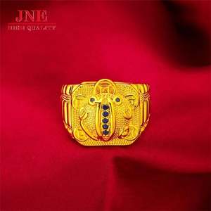 Pixiu ทองแหวนขนาดใหญ่สำหรับผู้ชายเครื่องประดับข้ามพร<span class=keywords><strong>ม</strong></span>แดนขายส่งชุบทอง - Product Image 4