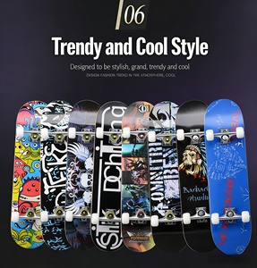 Planche de skateboard Ruidongle en érable à double courbure <span class=keywords><strong>tout</strong></span>-<span class=keywords><strong>terrain</strong></span> avec roues silencieuses en PU pour adultes - Vente en gros - Product Image 4