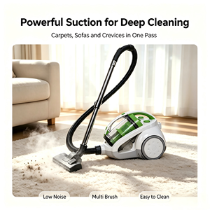 Aspirateur balai électrique silencieux sans sac avec aspiration cyclonique puissante et fonction de nettoyage à sec pour usage domestique et hôtelier - Product Image 5