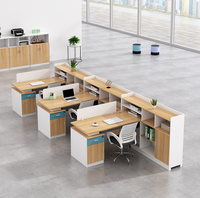 Bureau modulaire STG 4 places, 6 places, structure métallique, poste de travail linéaire nordique pour mobilier de bureau commercial avec armoire