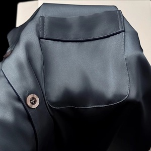 定制基本常规刺绣缎面睡衣套装2件套男士丝绸奢华空白睡衣男士睡衣套装缎面睡衣 - Product Image 4