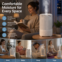 Diffuser Aroma Ultrasonik Kayu Terlaris 7 Warna Lampu Malam Kontrol Sentuh Humidifier Udara Senyap untuk Rumah Spa Ruang Yoga