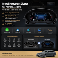 Panel Instrumen Virtual untuk Mercedes-Benz W218 12.3 inci, Layar LCD Speedometer Dashboard Mobil