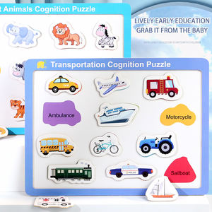 Produk baru populer Puzzle transportasi hewan laut magnetik permainan papan edukasi kata bahasa Inggris untuk papan gambar anak-anak - Product Image 6