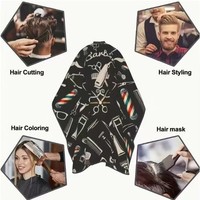 Tablier de salon de coiffure avec logo personnalisé Cape de salon de coiffure en polyester et plastique