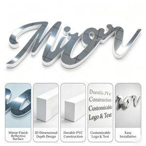 Vente en gros de lettres en PVC personnalisées découpées en 3D avec surface miroir pour la décoration murale des magasins - Product Image 2