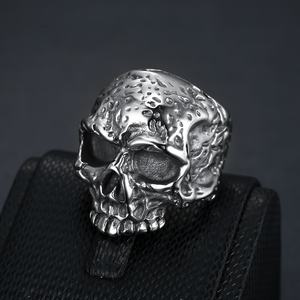 Waterproof Stainless Steel Gothic Skull Vintage Antique Style Cocktail Party Holiday <b>Statement</b> Biker <b>Ring</b> - Product Image 2