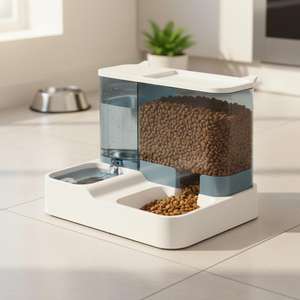 Distributeur automatique de nourriture et d'eau pour animaux de compagnie, double bol de grande capacité, mangeoire standard translucide - Product Image 4