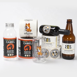 Custom clear Water Bottles with Black Stickers Water Refilling Station Supplies Bottle Stickers Water Bottle with Sticker