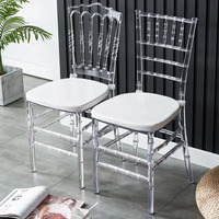 Chaises Chiavari transparentes empilables en résine plastique pour l'extérieur, hôtels, mariages, banquets et repas