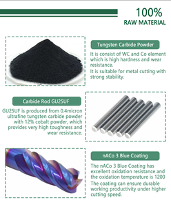सीएनसी टंगस्टन कोबाल्ट मिश्र धातु फ्लैट/बॉल/बैल नाक/कोने त्रिज्या अंत मिल काटने उपकरण मिलिंग कटर - Product Image 6