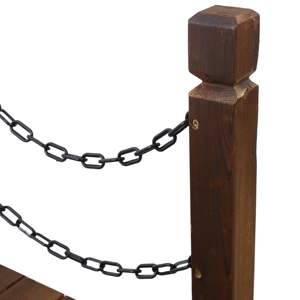 Pont de jardin en bois de 5 pieds avec balustrades en chaîne pour clôture de bassin de jardin, style traditionnel décoratif - Product Image 6