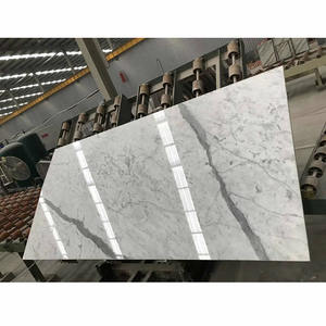 بلاط سيراميك روزاليا رخامي أبيض من Statuario ، لوح كبير ، غرفة معيشة بتشطيب عتيق/مصقل طبيعي - Product Image 2