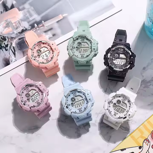 Kids Chronograph Digital Watch Multifunctional LED Wrist Watches Fashion Sports Waterproof Luminous Watch