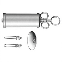 Seringue auriculaire Pomeroy 50 cc en acier inoxydable de haute qualité pour l'irrigation des oreilles, destinée aux examens ORL professionnels et aux soins auriculaires.