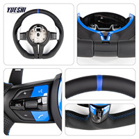 Volant en cuir à fond plat en forme de D pour BMW E70 E71 E83 E84 E85 E81 E82 E87 E88 E89 E90 E91 E92 – Pièces de tuning pour course automobile