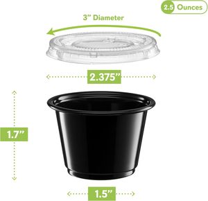 One-piece 2 oz 2oz Butter Packaging Biodegradable Portion Container Round Disposable pp Plastic <b>Sauce</b> Cup with Lid Taste Cup - Product Image 3