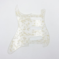 Plaque de protection de guitare électrique transparente en acrylique avec feuille d'or exquise, embossée ST SQ, accessoire de guitare de haute qualité