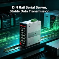 Serveur Série Industriel sur Rail DIN 2 Ports RS232 485 10/100M Passerelle Modbus TCP UDP COM Virtuel Large Plage de Température