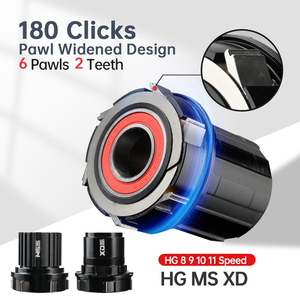 Arc dernier moyeu vtt 6 cliquets 180 clics moyeu arrière vente chaude 135/142mm 32H frein à disque moyeu de roulement e-bike - Product Image 4
