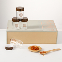 60ml nouveau haut de gamme personnalisé thé bonbons café conteneur vide petits mini hermétique rond bocaux en verre ensembles avec boîte-cadeau
