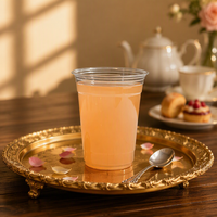 Gobelets jetables en plastique de 16 oz, lot de 50, sans BPA, avec couvercles dôme et pailles noires, pour smoothies, jus frais, bubble tea et préparation de repas