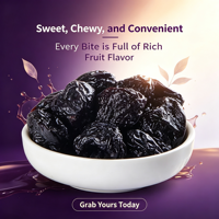 Prunes séchées naturelles, fruits de pruneaux conservés, riches en fibres, collation saine pour la pâtisserie et les garnitures de yaourt