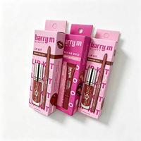 Boîte cosmétique rose vif personnalisée, kit de maquillage brillant avec languette de suspension, emballage de maquillage OEM, boîte en papier en gros