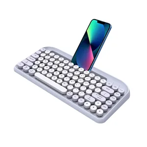 Grosir Pabrik keyboard rumah kantor retro mesin tik 84 tombol BT wireless keyboard Untuk Win/iOS/Android