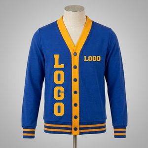 Wholesale Custom FVSU Women's University <b>Cardigan</b> Team logo <b>Chenille</b> embroidery Cotton Fleece V Neck State <b>Cardigan</b> HBCU - Product Image 1