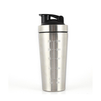 Bouteille de sport et de fitness en acier inoxydable à paroi simple, anti-fuite, personnalisable, portable, pour protéines en poudre, 24 oz