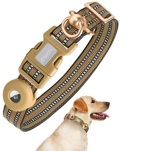 Nylon Solid Braided Reflective Smart GPS Tracking Quick Release Dog Walking Pet Dog Collar