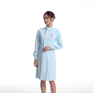 Robe médicale à manches longues pour femmes, uniforme, bon marché, bleu clair, vêtements médicaux pour soins infirmiers, nouveau Design, robe chemisier, uniforme - Product Image 2
