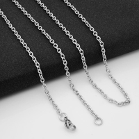 Pas cher prix gros Argent médical chirurgical mince câble chaînes schmuck Roll Cadena acier inoxydable collier croix chaîne bijoux