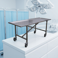 Station de travail en acier inoxydable Labycare avec évier et roulettes pour usage mortuaire, garantie 1 an