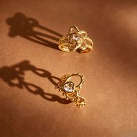 Bagues de doigt tendance Gaovo Niche Premium pour femmes, en zircon en forme de cœur, plaquées or 18 carats, résistantes au ternissement, en acier inoxydable