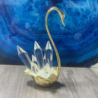 Nouveau design moderne cygne en cristal rétro or décoration d'intérieur artisanat décoratif de luxe ornements de mariage en métal accessoires de table