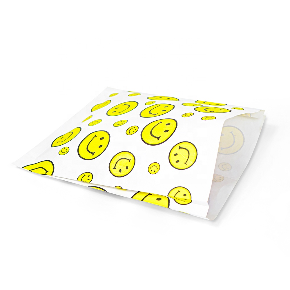 ZJPACK Food Grade Custom Printed Greaseproof Sandwich Hot Wax Packaging Paper Bag for Sandwich Cookie Pastry Food Snack