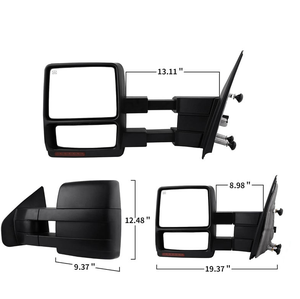 XMAXVISION for for F150 2007-2014 Power Heated Towing <b>Side</b> Mirrors <b>LED</b> Signal Puddle <b>Light</b> ABS Glass Material Rearview Black - Product Image 3