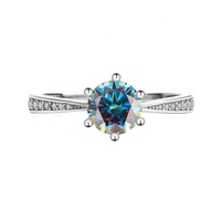 Perhiasan Mewah Cincin Tunangan Wanita 1 Karat Moissanite Platinum & Berlapis Emas Perak Sterling S925 VVS1 Cincin Pernikahan