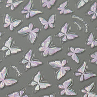 Pegatinas de Uñas de Resina en Relieve 5D con Flores Amarillas, Perlas, Encaje Floral, Mariposas y Patrones, Autoadhesivas para Manicura, Personalizables