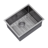 Évier de cuisine de luxe fait à la main pour la cuisine Évier de cuisine en acier inoxydable de calibre 16 avec grille