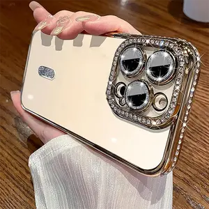 Sang Trọng Mạ Điện Trong Suốt TPU Long Lanh Bling Kim Cương Trường Hợp Điện Thoại Cho Iphone 14 13 12 11 Cộng Với Pro Max Trường Hợp