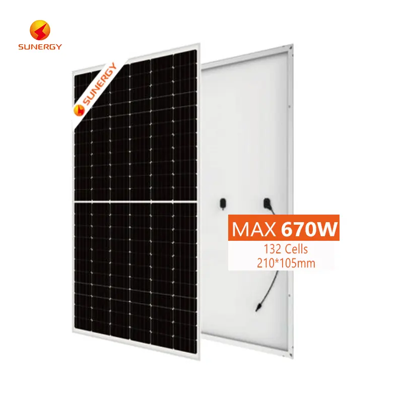 SUNERGY Mono Panel Precio 650W 655W 660W 665W 670W Paneles fotovoltaicos 660W Panel solar para el hogar Precio
